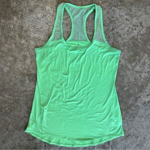 Athleta Green Racerback Tank Top Workout Running Mesh Breathable Activewear